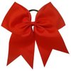 Cheer Bows Red Cheerleading Softball - Gifts for Girls and Women Team Bow with Ponytail Holder Complete your Cheerleader Outfit Uniform Strong Hair Ties Bands Elastics by Kenz Laurenz (3)