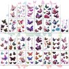3D Butterflies and Flowers Temporary Stickers Tattoo, Colorful Body Art Tattoos for Women Kids, 126Pcs