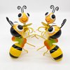 Cruis Cuka Metal Yard Art Cute Bee Garden Decor for Outside Pot Hugger Lawn Ornaments Patio Decor-Set of 4