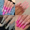 AddFavor XXL Gel X Nail Tips Square 240pcs Extra Long Clear Tapered Square Fake Nails Full Cover False Nail Tips for Acrylic Nail Extension