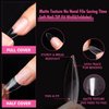 UNA GELLA Almond Gel Nail Tips 600 Pcs Pre-filed Almond Nail Tips Full Cover Nail Tips Press On Nails 12 Sizes Half Matte Clear Fake Soft Gel Nail Tips for Nail Extension Home DIY Salon with Box