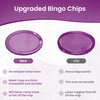 MR CHIPS Made in USA Bingo Magnetic Wand & ¾ Inch Purple Plastic Chips with Metal Rings - 100 Upgraded Pieces Bingo Chips Magnetic, Support American Jobs