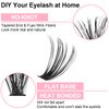 Fenshine Cluster Eyelash Extensions, 280pcs 40D Cluster Eyelashes, 0.07 D Curl Mix 9-16mm Natural False Eyelashes Cluster Soft Individual Lashes DIY Eyelash Extension