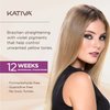 Kativa Brazilian Straightening Blonde Kit, 12 Weeks of Home Use Professional Straightening, with Olive Oil, Citrus Fruits and Keratin, for Straighter, Softer and Shinier Light-Coloured Hair