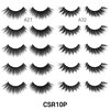 Laflare Premium Silk Lashes 3D Faux Mink Eyelashes Multipack, Light, Natural Looking, Professional Easy to Apply Eyelashes in a Knitted Style 10 Pairs Jumbo Pack (CSR10P)