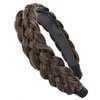 BOBIYA Wide Chunky Plaited Braided Headband Hair Band Synthetic Braid Hairpieces with Teeth Piano Two Tone Colors Accessories (5-Carbon Brown)
