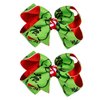 Christmas Green Hair Bow Clips 4.3'' Girls Christmas Party Dress Decorations Kids Xmas Alligator Barrette Pins Gift Women Halloween Holiday Outfit Decor Accessory