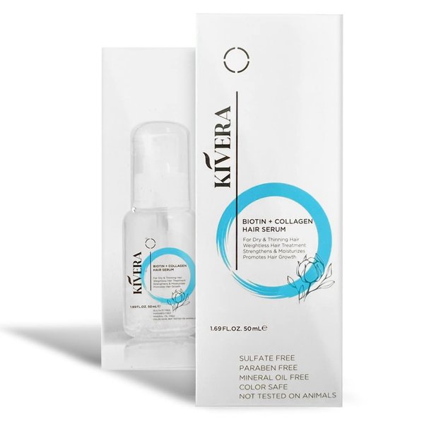 Biotin + Collagen Hair Serum - All Natural Hair Growth Serum - Paraben and Free Hair Growth Serum - Biotin Hair Growth Serum for Fuller & Thicker Hair, 1 Pack