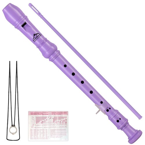 Eastrock Soprano Recorder for Kids Beginners, Recorder Instrument German Style C Key 3 Piece ABS with Cleaning Rod, Fingering Chart, Packing Bag, Thumb Rest