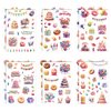 12 Sheets Birthday Stickers, Adhesive Cute Labels Happy Birthday Stickers Decals for Gift Cards Envelope Scrapbook DIY Craft Decoration Party Favors Supplies for Kids Adults (6 Styles)