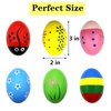 Wooden Easter Egg Shakers Baby Easter Maracas Easter Eggs for Baby Kids Musical Instruments Early Learning Toys, 6 Pcs