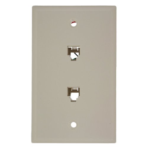 Leviton 40244-T Standard Telephone Wall Jack, Light Almond