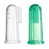 Brilliant Baby Finger Toothbrush - Silicone Teether Brush and Gum Massager for Babies and Toddlers, 3 Months Old and Up, Gum and Tooth Cleaning Essentials for Baby/Toddler, Green/Clear, 2 Brush Set