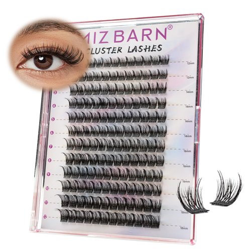 MIZ BARN Lash Clusters 144pcs Lash Extension D Curl Eyelash Clusters, 12-18mm individual Lashes F...