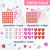 Dazzhues 436 PCS Heart Rhinestones Self Adhesive Sticker Acrylic Heart Gems for Face Hair Body Bling Heart Jewels Crystal Stickers for Wedding Dating Party Decoration DIY Craft (6/10/18mm)