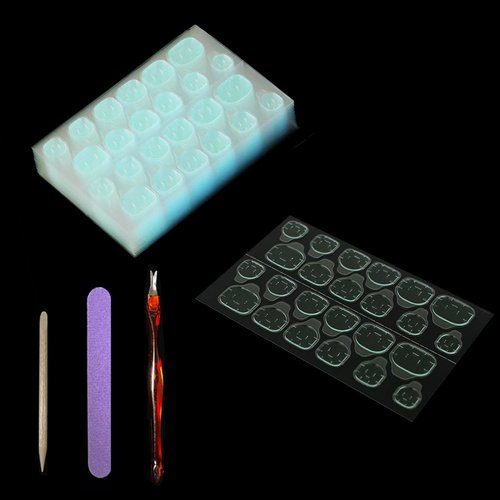 Double Side Nail Sticky Tabs, Nail Sticker for Press on Nail Ahensive Tabs, Thin 0.35mm,Waterproof Breathable False Nail Tips Jelly Adhesive Tabs Nail Glue (L)