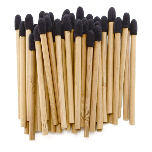 Artist's Choice Eco Friendly Bamboo Eye Shadow Applicators - Soft Pad for Effortless Blending, Single End for Monochromatic Looks, Single-Use Option for Professionals