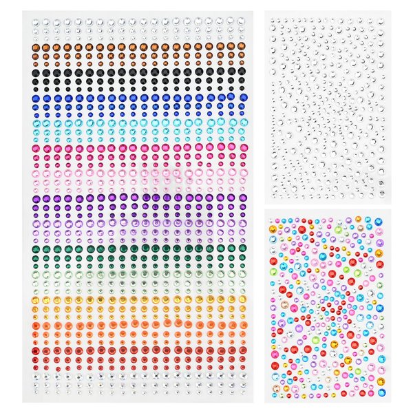 Bekecidi Festival Rainbow Face Gems, Crystals Face Stickers Self Adhesive Rhinestones Diamonds, Glitter Festival Face Jewels Stickers for Makeup Eye Body Nail Crafts Temporary Tattoos for Party