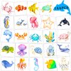 144 PCS Ocean Sea Animal Temporary Tattoos Fish Shark Turtle Tattoos Under The Sea Creature Birthday Party Favors for Kids Ocean Animals Baby Shower Decorations Ocean Themed Birthday Party Supplies