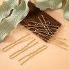 OIIKI 150PCS Gold U Shaped Hair Pins, 2.4in/6cm Bun Hair Pins, Blonde Hair Bobby Pins with Storage Box for Women, Girls, Brides for Parties, Wedding or Daily Use
