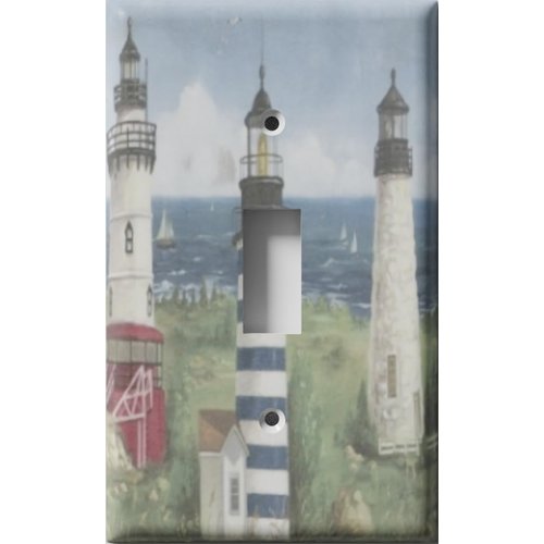 SnazzySwitch More Lighthouses Decorative Light Switch Cover - Single Toggle Wall Plate