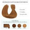 DOORES Hair Extensions Remy Human Hair, Medium Auburn 14 Inch 130g 9pcs, Seamless Clip in Hair Extensions Real Human Hair Seamless Clip Straight Natural Hair Extensions Invisi Edge Hair Extensions