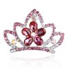 Yean Princess Crown Comb Mini Crystal Tiara Comb Rhinestone Silver Tiara Flower Hair Comb for Birthday Party and Girls (Red)