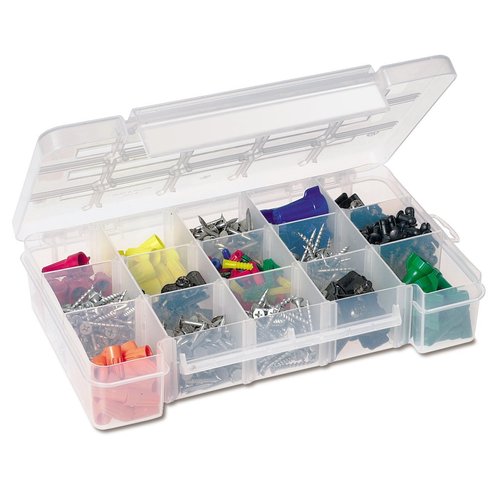 Akro-Mils 05805 Plastic Portable Parts Storage Case for Hardware and Crafts with Hinged Lid and 4...