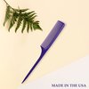 Allegro Combs 61 XL Rat Tail Combs Wide Tooth Comb Detangling Hair Styling Coarse Hair Foiling Thick Back Parting Combs Hairstylist Combs For Women Made In USA 3 Pc. (Dark Purple)