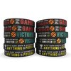 (12-Pack) Basketball Motivational Silicone Bracelets - Wholesale Bulk Basketball Jewelry, Sports Gifts, Party Favors and Supplies