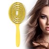 Hair Detangling Brush - Hair Straightening Comb Wet & Dry Hair Brush Round Head Straightenning Detangler Brush Comb Hair Styling Comb Scalp Cleansing Brush for Curly Hair (Yellow)