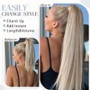 Rich Choices Claw Clip Ponytail Extension Human Hair 22 Inch Real Hair Ponytail Extension Balayage #6 Light Brown 120g One Piece Clip In Long Ponytail Hair Extensions Straight For Women