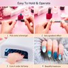 4 Pieces Sponge Nail Brush Picking Dotting Gradient Pen Brush Double Head Sponge Nail Brush Rhinestone Handle Acrylic Nail Painting Brush with 16 Pieces Replacement Head for Nail Design Manicure