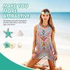 Aucpod Starfish Shell Wave Headband, Handmade Hairband with Fabric Flowers, Elastic Ribbon, Jute Rope, for Women and Girls, Beach, Wedding, Festival, Party, One Size, Beige