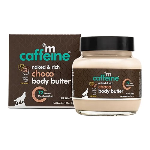 mCaffeine Choco & Shea Body Butter Moisturizer |Moisturization, Reduces Stretch Marks & Heals Dry Skin | Body Butter Lotion Cream for Women & Men | Non-Sticky for All Skin Types (100gm)