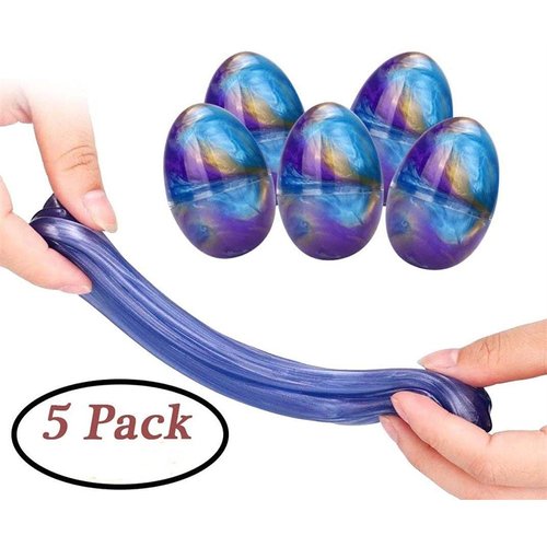 Anditoy 5 Pack Slime Eggs Stress Relief Toys for Kids Boys Girls Christmas Stocking Stuffers Gifts Party Favors (Blue+Purple+Gold)