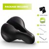 Roguoo Bike Seat, Most Comfortable Bicycle Seat Dual Shock Absorbing Memory Foam Waterproof Bicycle Saddle Bike Seat Replacement with Refective Tape for Mountain Bikes, Road Bikes