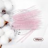 Medsuo 100pcs Disposable Nail Sticks Double-End Multi Functional Cuticle Pusher Remover Nail Art Manicure Pedicure Tool for Cleaning Crafting, Applying Nail Strips Waxing Scraping Paint (Pink)