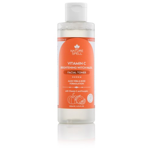 Nature Spell Witch Hazel Facial Toner with Vitamin C, Aloe Vera & Rose Water, Vegan, Alcohol-Free Formula, 6.76 Fl Oz