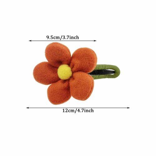 4 PCS Plush Flower Hair Clips: Elegant Ladies' Flower Duck Bill Clips and Hairpins