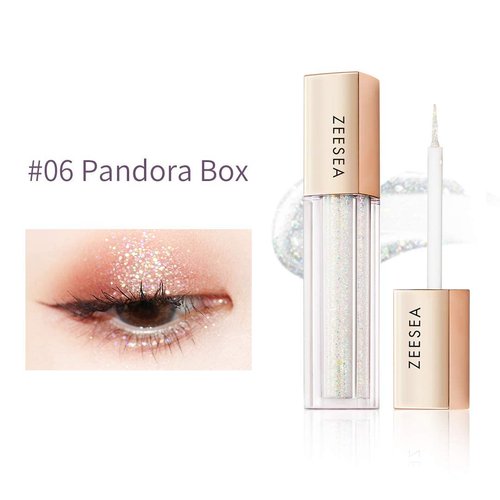 zeesea Glitter Galaxy Colored Liquid Eyeshadow, Dazzling Shimmer Eye Makeup, High Pigmented & Long Lasting (06 Pandora Box)