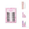 Ninetynine Dreams 80PCs Foxy Cat Eye False Eyelashes 3D Lightweight Wispy Natural Comfortable Thin Band Daily Eyelashes Fluffy Soft Fox Eyelashes Packs (1 Pack + Accessories (Daily Lash Glue))