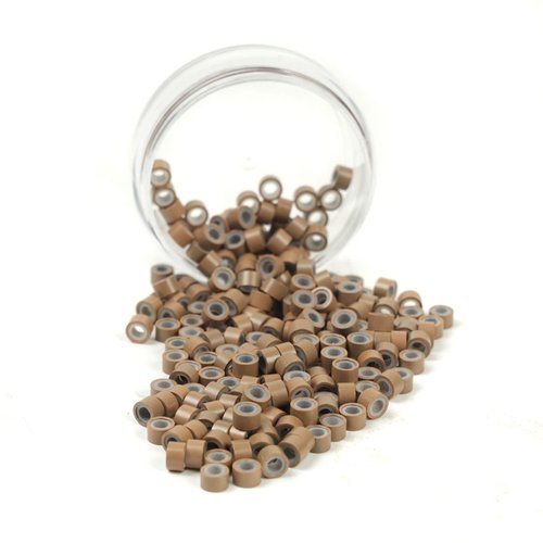 200Pcs Beads Silicone Aluminium Micro Nano Rings 5mm Lined For I Tip/Nano Hair Extensions Tool Be...