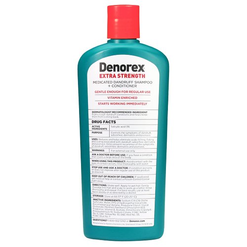 Denorex Extra Strength Anti Dandruff Shampoo & Conditioner Treatment, 3% Salicylic Acid Helps Relieve Moderate Symptoms of Dandruff, Seborrheic Dermatitis & Psoriasis, 10oz