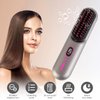 Cordless Hair Straightener Brush with LED Temperature Display,Portable Negative Ion Straightening Brush for Travel,Hot Hair Straightener Comb for Women 12 Heating Levels Anti-Scald 30S