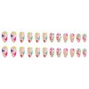 MERVF Medium Press on Nails Almond Fake Nails Colorful Star Stiletto Glue on Nails with Y2K Design Neon Acrylic False Nails Press ons 24pcs Glossy