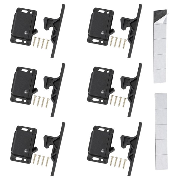 RV Drawer Latches and Catches, 6 Pack RV Cabinet Door Latches and Catches, 10 Pull Force Latches for Home and Cabinet Doors, Ideal for RV, Camper, Motor, Home, Trailor