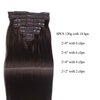 SILIERFUN Clip in Hair Extensions Real Human Hair, 18 Inch 120g 8pcs, Dark Brown Hair Extensions, Clip In Real Hair Coloured Remy Human Hair Extensions, Natural Human Hair