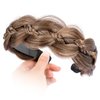 VOPPIS Wide Braided Headband with Teeth Synthetic Hair Plaited Headband Fishtail Braided Hair Band Hairpiece for Girls Women DIGUAN (Claybank, Wide)