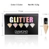Go Ho Glitter Liquid Eyeliner Colorful Set,5 Colors Metallic Shimmer White Silver Gold Diamond Eye Liner,Glitter Eyeliner Eyeshadow Shine,Waterproof Long Lasting Glow Sparkle Eye Glitter Makeup